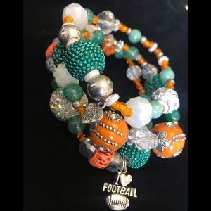 Miami Dolphin themed charm bracelet